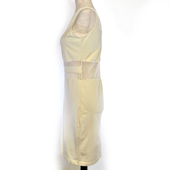 Cream Bodycon Dress with Mesh Insets Medium - Picture 4 of 8